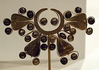 Nose-ornament; 1st-5th century; gold and embossed silver; Metropolitan Museum of Art