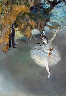 Danseuse sur la scène; by Edgar Degas; pastel; 58 × 42&nbsp;cm
