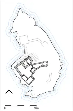 Plan of the castle at the time of the capture