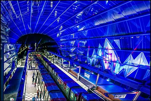 U-Bahn platforms at night