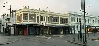Older buildings and a roundabout