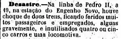 Accident at the station injures several passengers (The Province of S. Paulo, 22 March 1882)