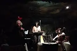Ensemble Volcanic Ash performing at Bohemian Caverns, led by Janel Leppin.