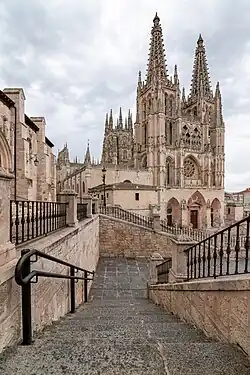 Façade and openwork spires of Burgos Cathedral (1440–1481) by Juan de Colonia and Simón de Colonia