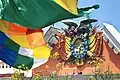 Coat of arms of Bolivia on top of the Government palace in the capital city of La Paz