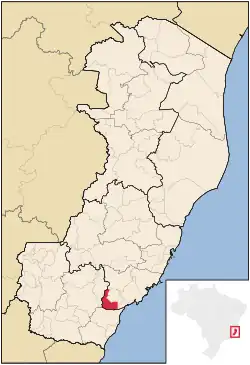 Location of Rio Novo do Sul in Espírito Santo