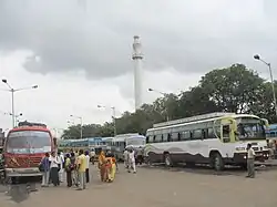 Esplanade Bus Station with Shaheed Minar in the background