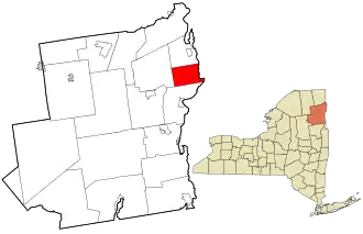 Location in Essex County and the state of New York