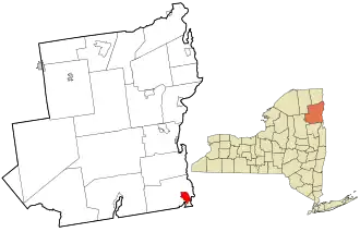 Location in Essex County and the state of New York.