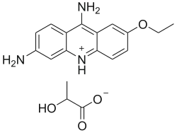 Skeletal formulas of ethacridine lactate