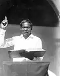 Evangelist Paikas Toppo preaching "Lo, I am with you always" (1962).