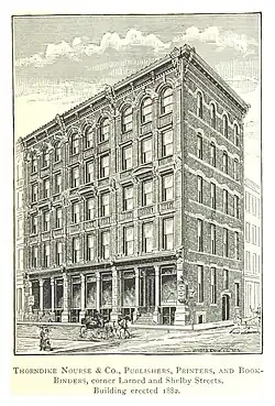 Thorndike Nurse & Company Building, 1882, SE Corner of Larner and Shelby.