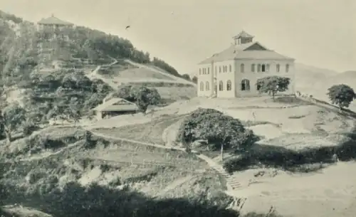 Boys' Boarding School at Chongqing, situated on the hills opposite the city, before 1905