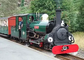 Blanche running on the Ffestiniog Railway as a 2-4-0 with tender