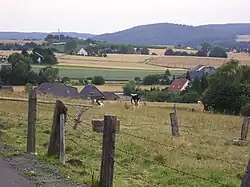 View of parts of the village. Background: the village of Limberg that belongs to Preußisch Oldendorf