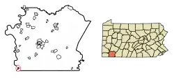Location of Point Marion in Fayette County, Pennsylvania.