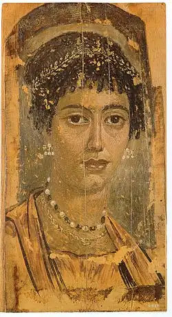 Mummy portrait from Hawara (100-110 CE)