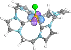 Iron(III) cyclic NHC Tetracarbene Bound to a Cl- Ligand axially - dxy orbital