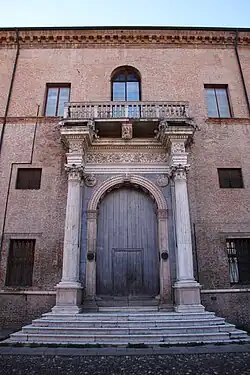 Renaissance Composite columns of the Palazzo Prosperi-Sacrati, Ferrara, Italy, by Biagio Rossetti, 1493-1514