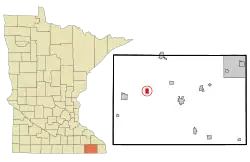 Location of Wykoff, Minnesota