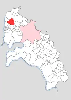 Map showing Nagau in Firozabad block