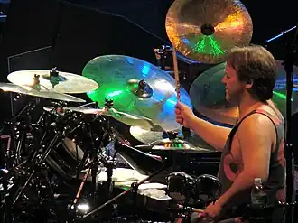 Jon Fishman performing with Phish at Madison Square Garden on December 3, 2009.