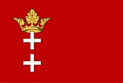Flag of the Free City of Danzig , — a crown ,