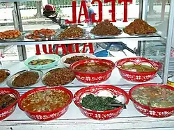 Food display in warung Tegal.