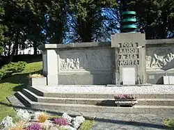 View of war memorial at Fort Mahon Plage