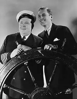 Ross (at right, with Frank McIntyre) on the Maxwell House Show Boat radio program in 1935
