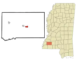 Location of Bude, Mississippi