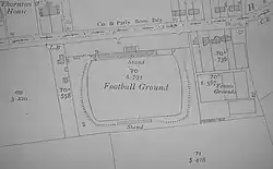 A map showing the Fulfordgate association football ground and its surroundings