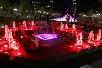 Quartzite map engraved with the 12 administrative districts of Yerevan