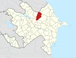 Map of Azerbaijan showing Qabala District