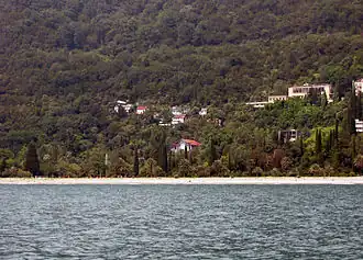 View from the Black Sea on Gagra