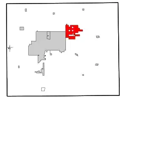 Location in Garfield County and the state of Oklahoma.