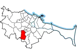 Location of Ujeścisko-Łostowice within Gdańsk