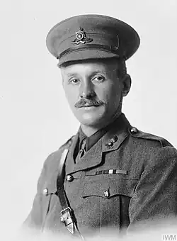 A photograph of George Dorrell in a Royal Artillery officer's uniform