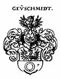 In the Siebmacher around 1700 wrongly attributed to the Geuschmid: the original Pfinzing coat of arms