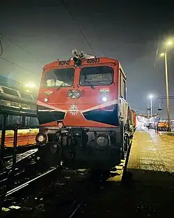 15617 hauled by NGC/WDP-4D in Shri Ram's saffron livery, is ready to leave from Guwahati (2024)