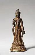 Gilt-bronze Standing Avalokitesvara Bodhisattva. 8th century, Unified Silla dynasty.
