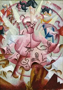 Gino Severini, 1912, Dancer at Pigalle, oil and sequins on sculpted gesso on artist's canvasboard, 69.2 x 49.8&nbsp;cm, Baltimore Museum of Art