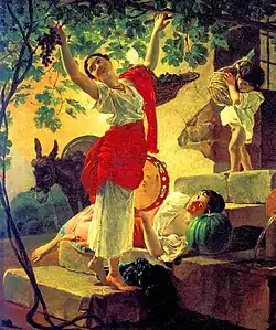 Girl, gathering grapes in the vicinity of Naples, 1827, Russian Museum