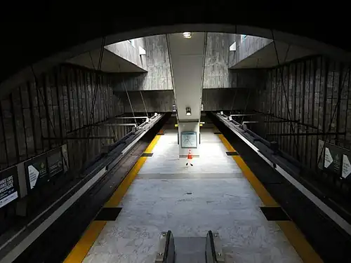 The platform level of Glen Park station, 2018