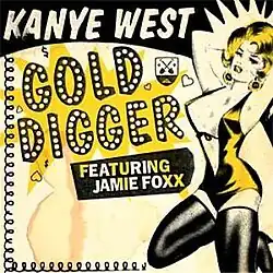 Artwork depicting a woman as a "gold digger"