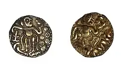 Gold coin of Raja Raja Chola I, 985–1014 CE.