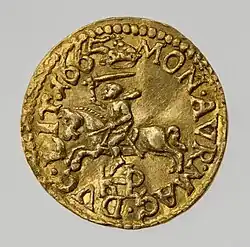 Golden Lithuanian Ducat of Grand Duke John II Casimir Vasa with Vytis (Waykimas), 1665