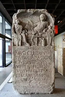 Tombstone of the veteran Marcus Valerius Celerinus and his wife Marcia Procula