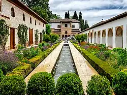 Patio de la Acequia, looking south to the Pabellón Sur