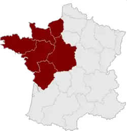 The Grand Ouest according to the Agence d'urbanisme de la région nantaise.[11]